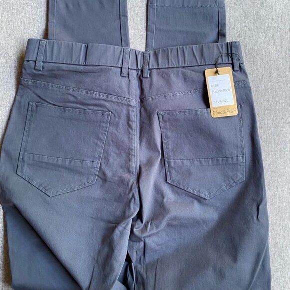 Plaid & Plain Men's Skinny Stretchy Khaki Pants Colored Pants Slim Fit Slacks - Picture 6 of 7